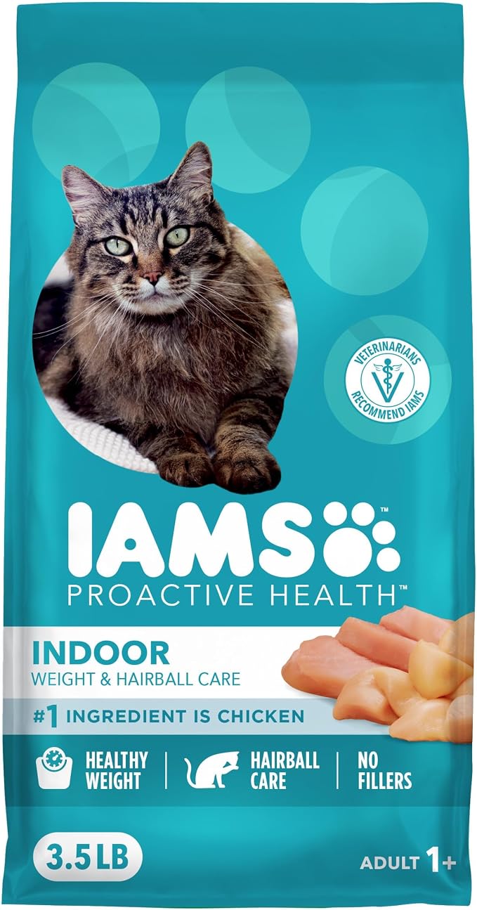 IAMS Proactive Health Dry Cat Food, Indoor Weight and Hairball Care Cat Food by IAMS