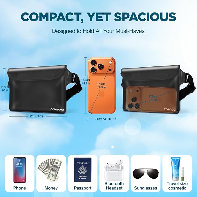 Waterproof Bag for Beach, Waterproof Pouch for Phone Passport Purse, Fanny - Image 5