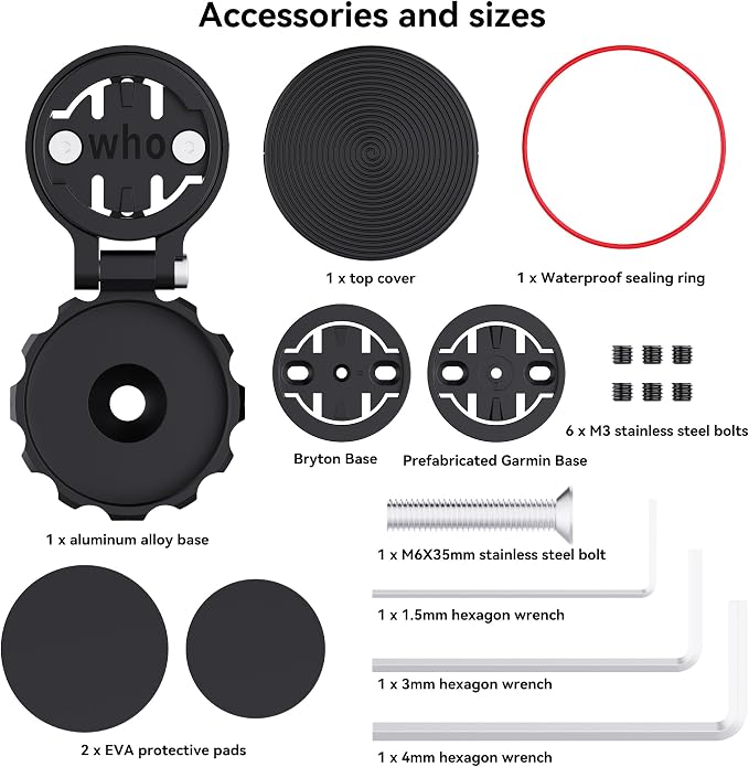 DDJ AirTag Bike Computer Mount, Hidden Stem Cap AirTag Holder Compatible - Image 2