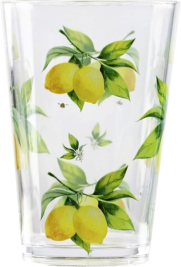 Calypso Basics Fresh Lemons, by Reston Lloyd, 8oz Acrylic Juice Drinkware - Image 2