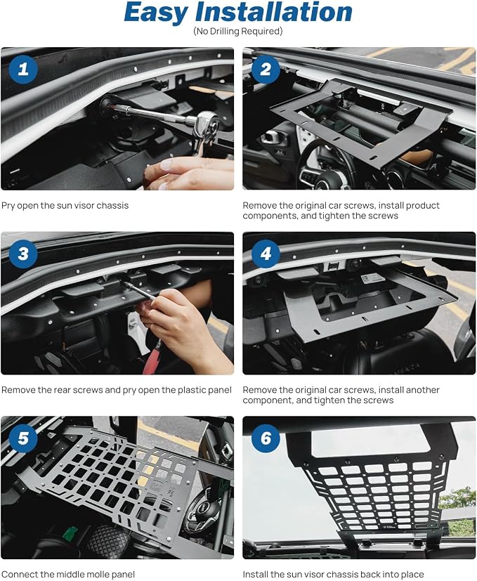 JOYTUTUS Hard Top Roof Rack Molle Panel Compatible - Image 5