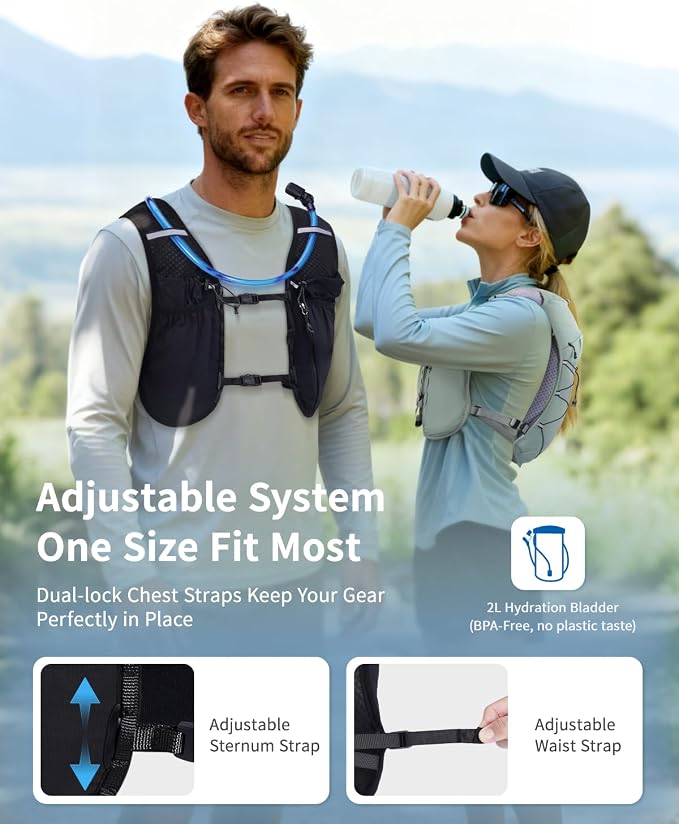 ECOHUB Running Hydration Vest Backpack, Lightweight Hydration Pack Bag Daypack - Image 5