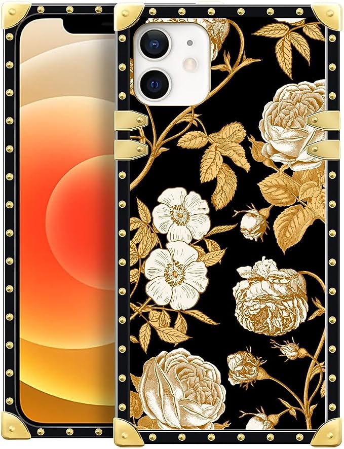 Compatible with iPhone 11 Case, Blooming Rose Golden Flower Luxury Golden by Unknown