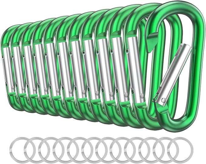 Carabiner Keychain Clip -3" Aluminum Carabiner D Ring, Caribeener Clips by LINGXINXIN