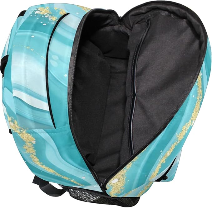 Wamika Turquoise Tie Dye Backpack Green Blue Marble School Backpacks Preschool - Image 6