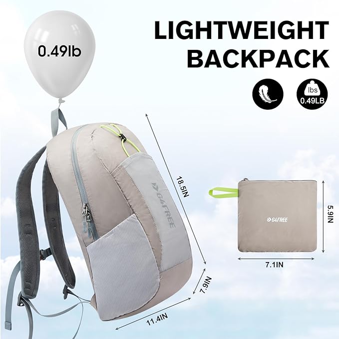 G4Free 24L Lightweight Packable Hiking Backpack Small Sport Travel Daypack - Image 3