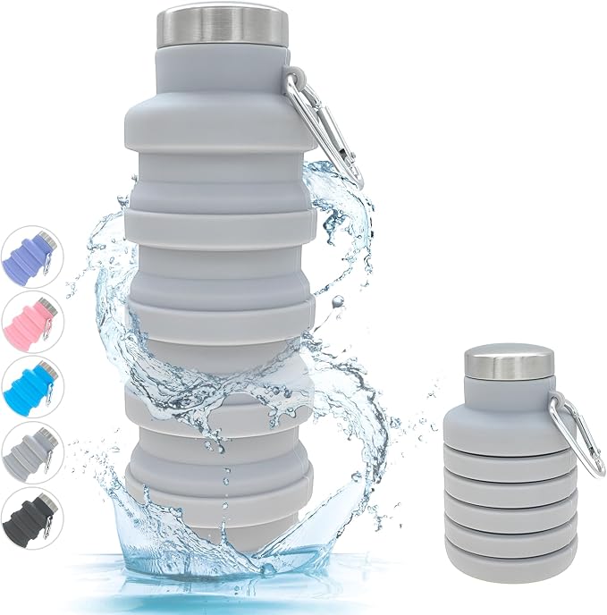 YCT Collapsible Water Bottle 17oz（500ml），Travel Portable Sport Water by YCT