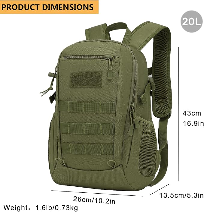 ArcEnCiel 10L/20L Mini X-Small Tactical Backpack MOLLE Daypack Gear Pack - Image 2