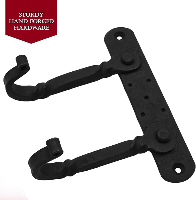 "Mystic Colonial Medieval Hand-Forged Iron Double Wall Hooks 1 Pc | Rustic - Image 9