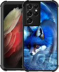 for Samsung Galaxy S21 Ultra Case, Snowy Mountain Fox Lake Pattern Graphic by FKBRCL4U
