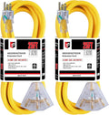 EP 2 Pack 25 Ft 12 Gauge Heavy Duty Extension Cord, 15A 125V 1875W, 3 Outlet by ENERGYPRO