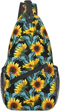 Sunflower And Blue Butterfly Sling Bag by Unknown