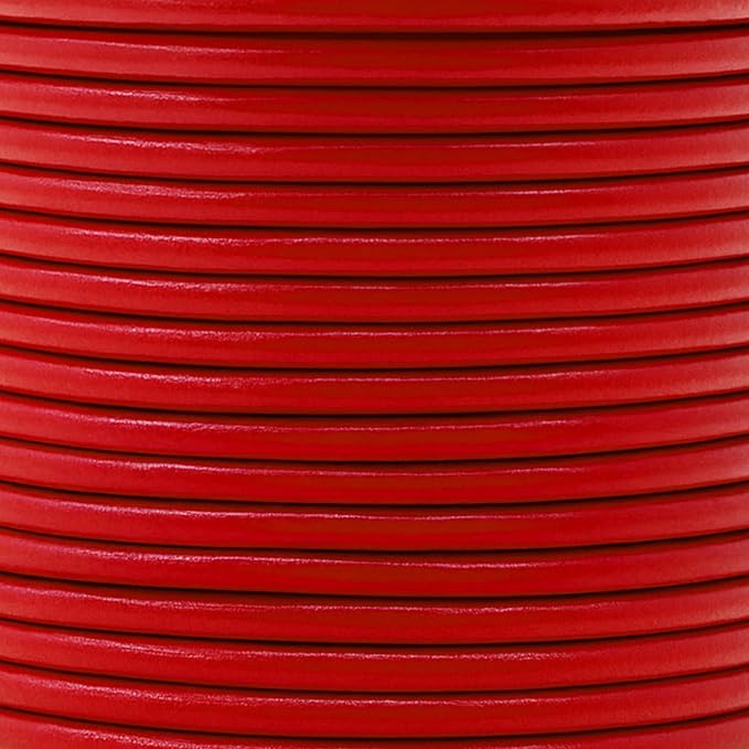Mandala Crafts Round Cowhide Genuine Red Leather Cord - Image 3
