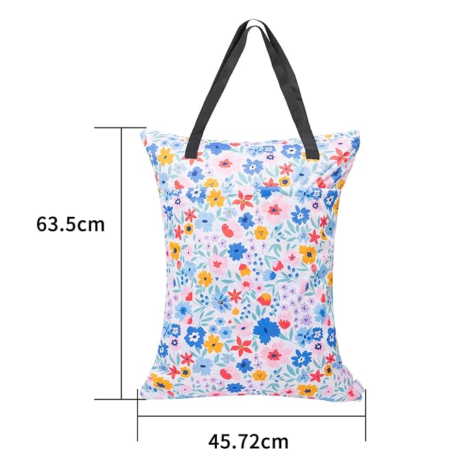 ALVABABY 2 Pack Large Wet Dry Bag Waterproof Hanging Cloth Diaper - Image 3