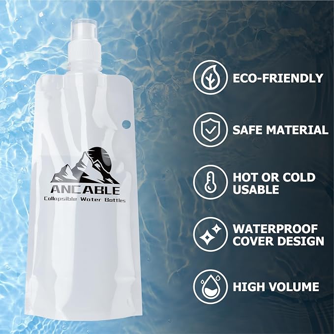Ancable 17oz Collapsible Water Bottles, BPA-Free Water Bottle - Image 4