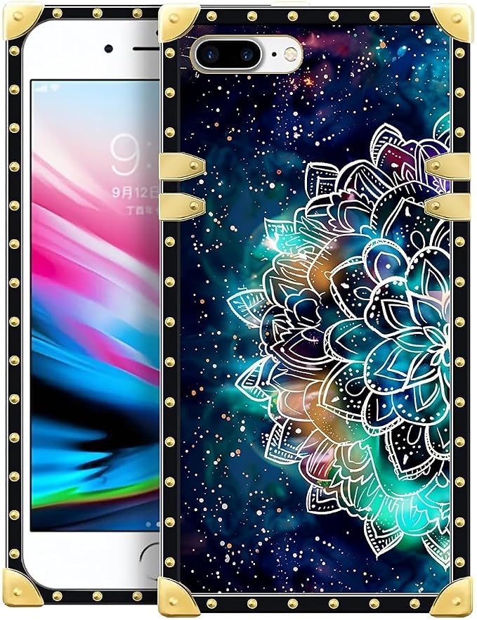 Compatible with iPhone 8 Plus 7 Plus Case, Starry Sky Colourful Mandala Luxury by Unknown
