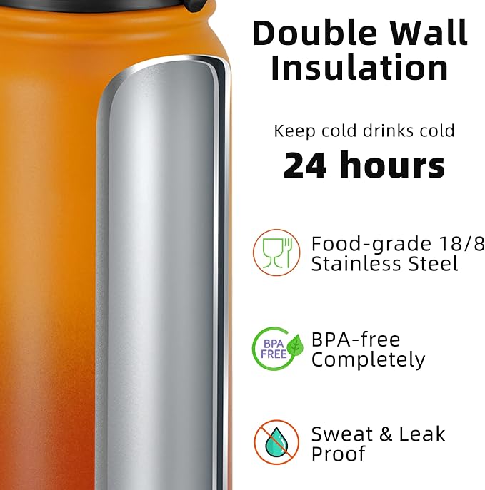 Fanhaw 20 oz Insulated Stainless Steel Water Bottle - Image 3