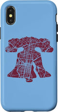 Philadelphia Street Map Liberty Bell Vintage Maroon Philly Case by Unknown