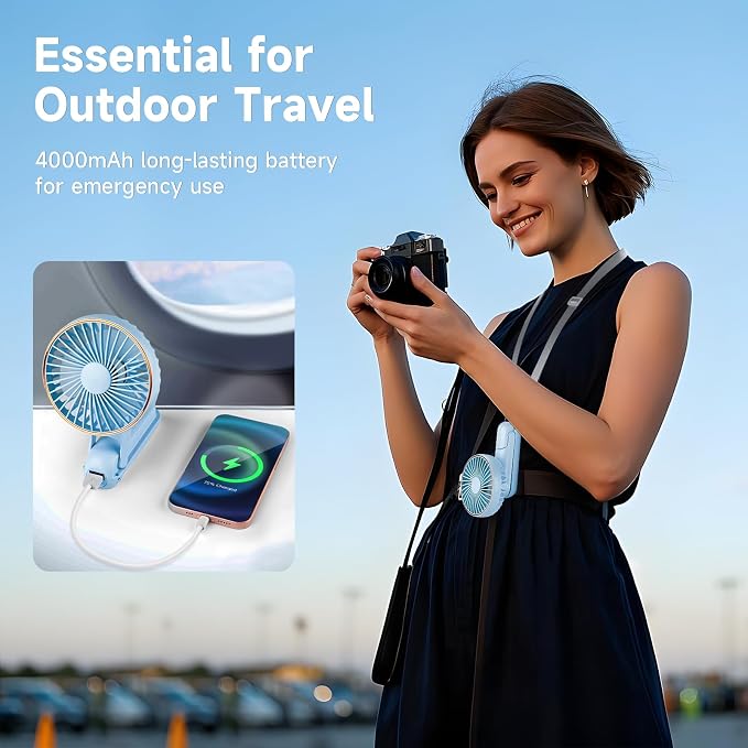 Portable Handheld Fan, 180° Foldable Personal Fan, USB Rechargeable Mini Hand - Image 4