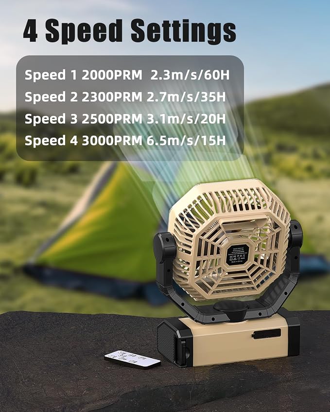 Orteen Camping Fan Rechargeable - Image 2
