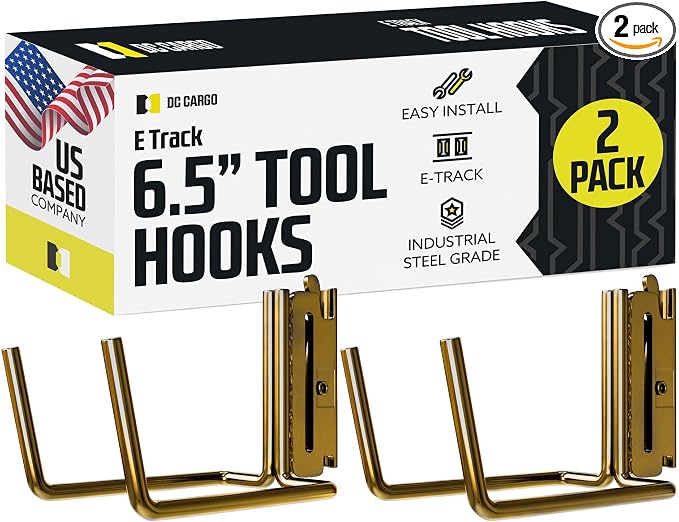 DC Cargo Mall E Track Tool Hooks 6.5” Deep – Heavy Duty Black Powder-Coated by DCCargo