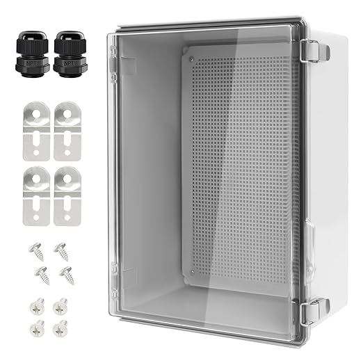 LeMotech Electrical Box, IP67 Waterproof Hinged Clear Cover Stainless Steel by LeMotech