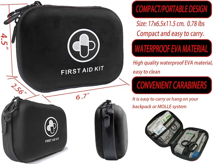 First Aid Kit 150 Piece Waterproof Hard Shell Emergency Medical Kit - Image 7