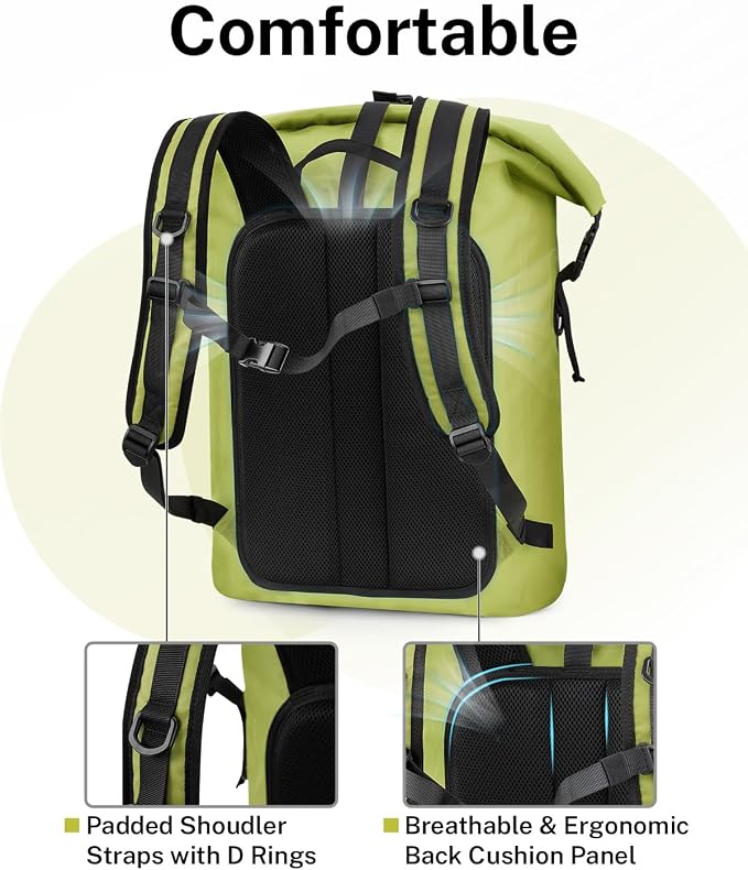Gonex Ultralight Waterproof TPU Backpack, 55L Roll Top Dry Bag - Image 4