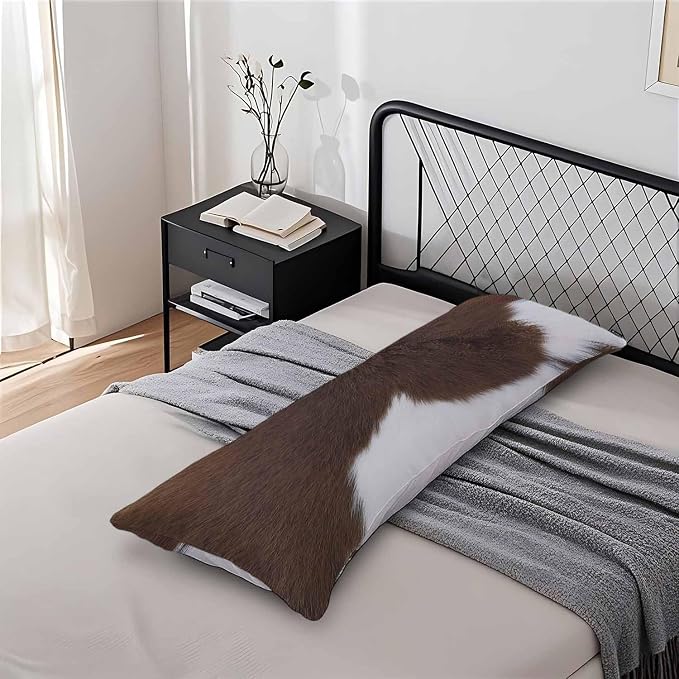 Decorative Home Body Pillow Covers Brown Cowhide, Body Pillow Cushion Cases Cow - Image 7