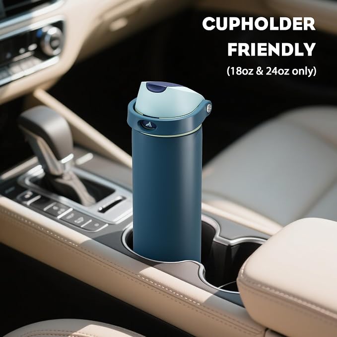 POWCAN 18 oz Insulated Stainless Steel Water Bottle: 2-in-1 Push-Button Spout & - Image 5