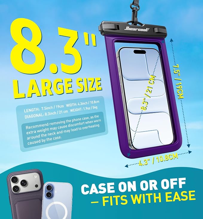 Hiearcool Universal Waterproof Phone Pouch, Dry Bag Compatible - Image 3