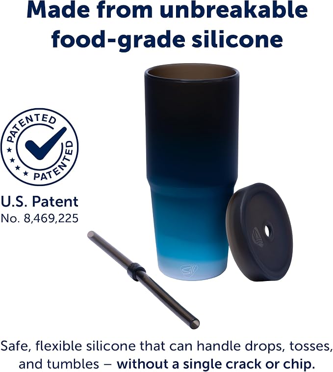 Silipint: 32oz Silicone STRAW TUMBLER, Unbreakable, Dishwasher Safe - Image 3