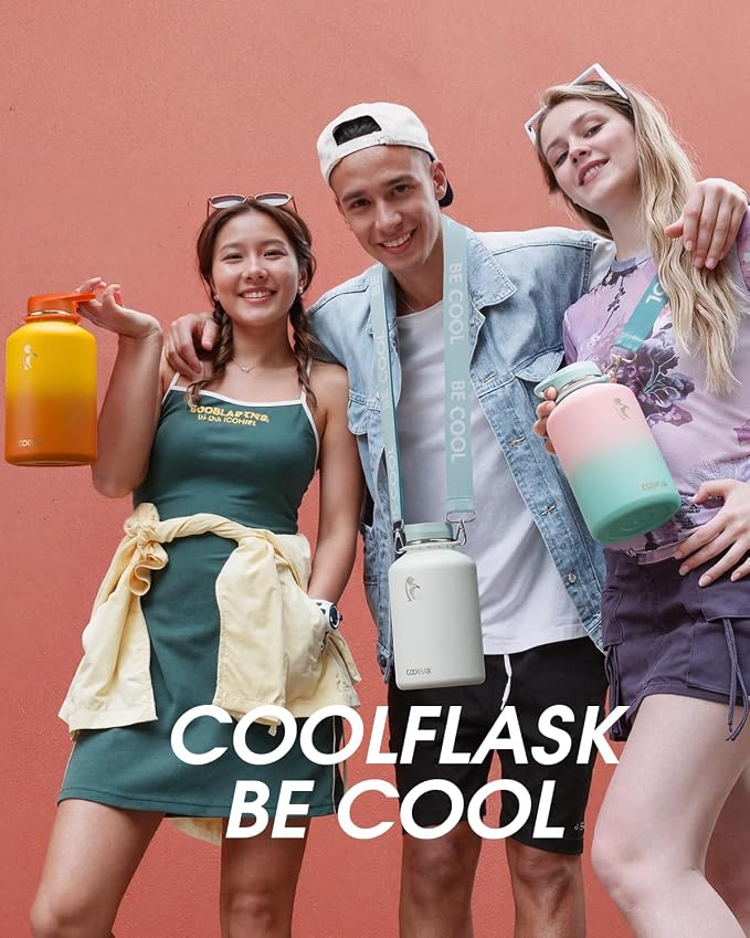 Coolflask Water Bottle with Straw, 32 oz Insulated Metal Water Flask with Straw - Image 7