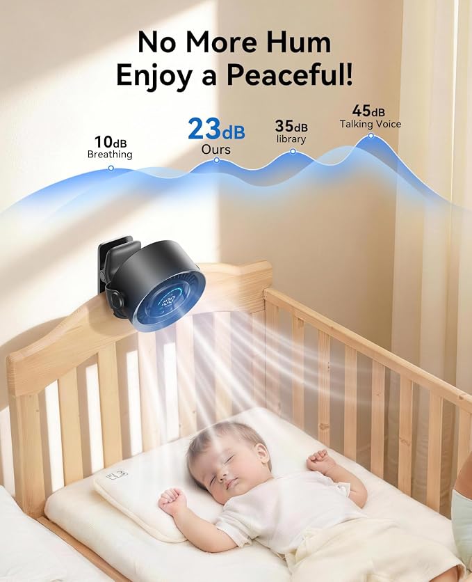 KIMMOO Portable Clip on Fan, 100-Speed Rechargeable USB Fan - Image 5