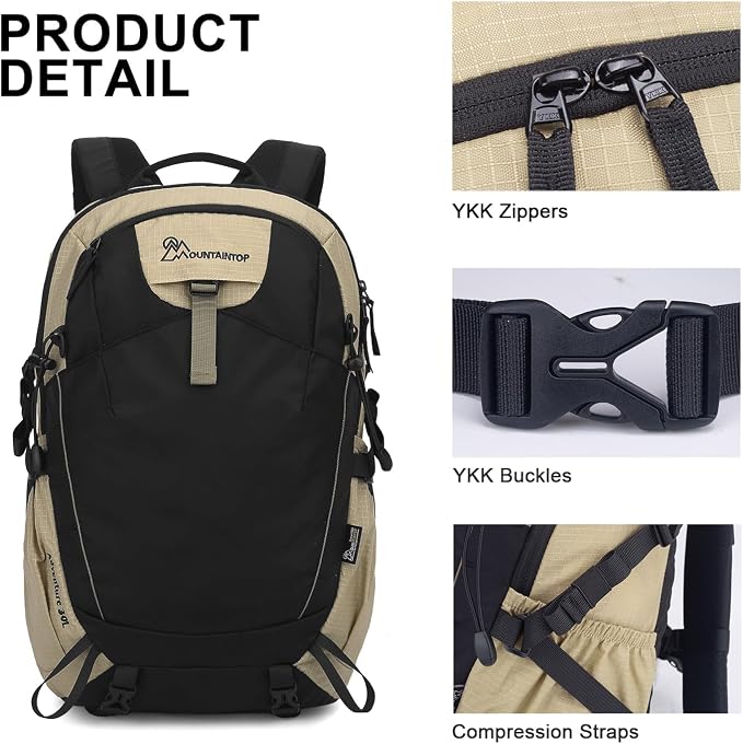 MOUNTAINTOP 30L Hiking Backpack, Men Women Camping Backpack, Lightweight - Image 3