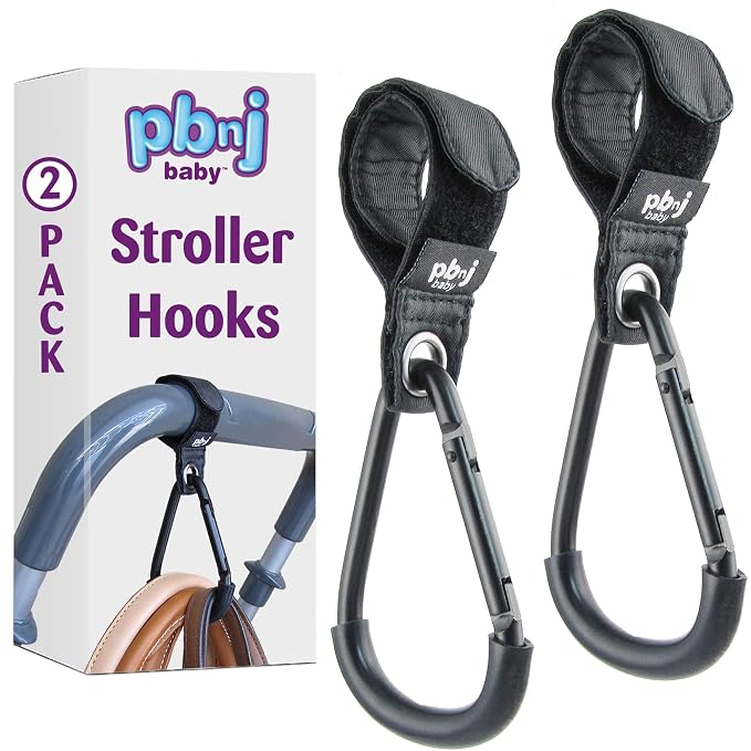 Stroller Hooks for Hanging Diaper Bags by PBnJbaby