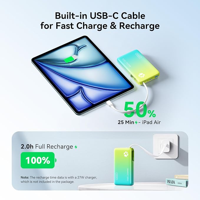 INIU Portable Charger, 45W PD Slim 10000mAh Power Bank - Image 4