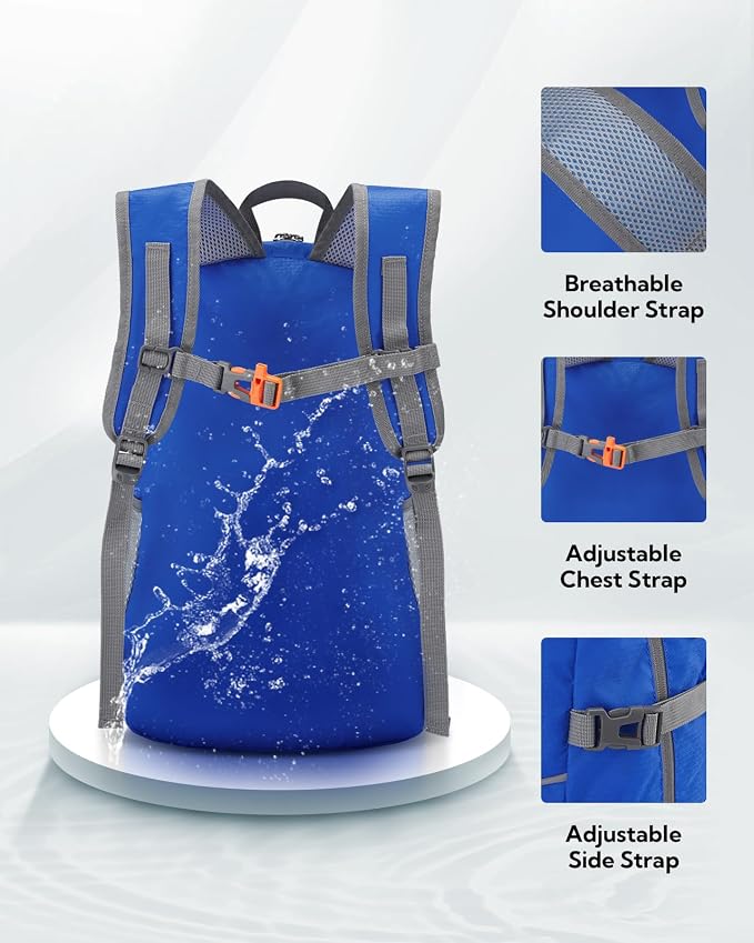 WATERFLY Hiking Packable Daypack Backpack: 25L Ultra Lightweight Day Pack - Image 4