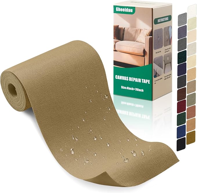 Gheeidau Canvas Repair Tape 4×70 Inch Waterproof Self-Adhesive Fabric Repair by Givethingsanewlife