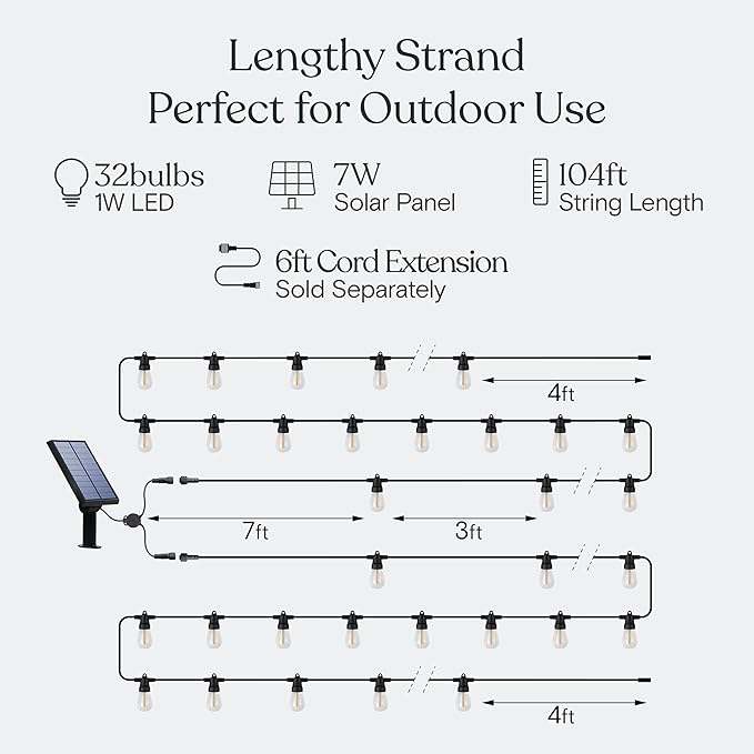 Brightech 104 FT Ambience Pro Solar Powered Outdoor LED String Lights - Image 6