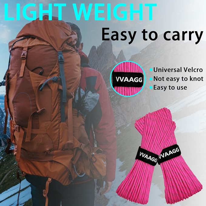 VVAAGG Reflective Paracord Rope 100FT, 7 Strand Nylon para Cord Lanyard Utility - Image 5