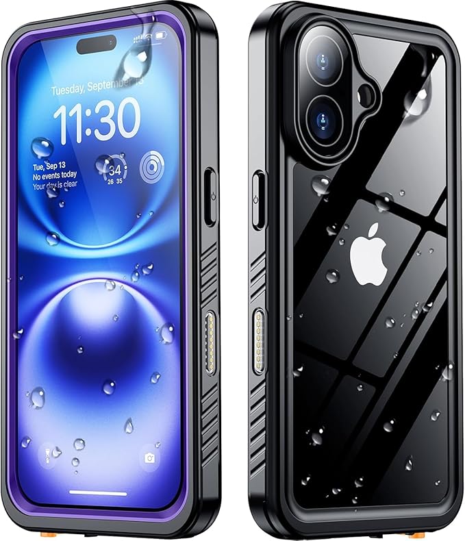 SPIDERCASE for iPhone 16 Waterproof Case, Built-in Screen Protector, 12FT by SPIDERCASE
