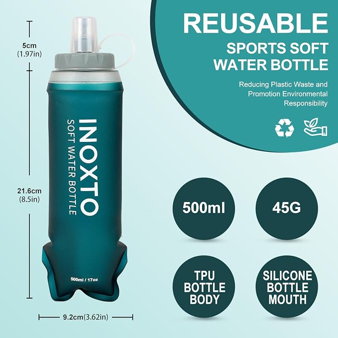 INOXTO Soft Flask, Collapsible Soft Water Bottles - Image 3