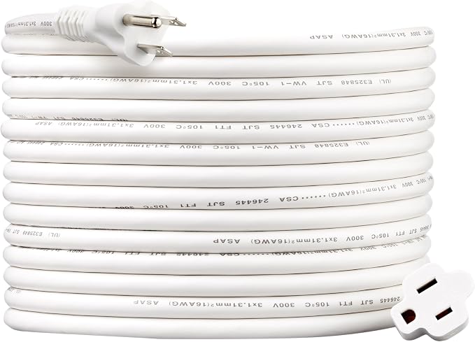 Amazon Basics Extension Cord, 25 Ft, 3 Prong Outlet Extender, Indoor Power Cord by AmazonBasics