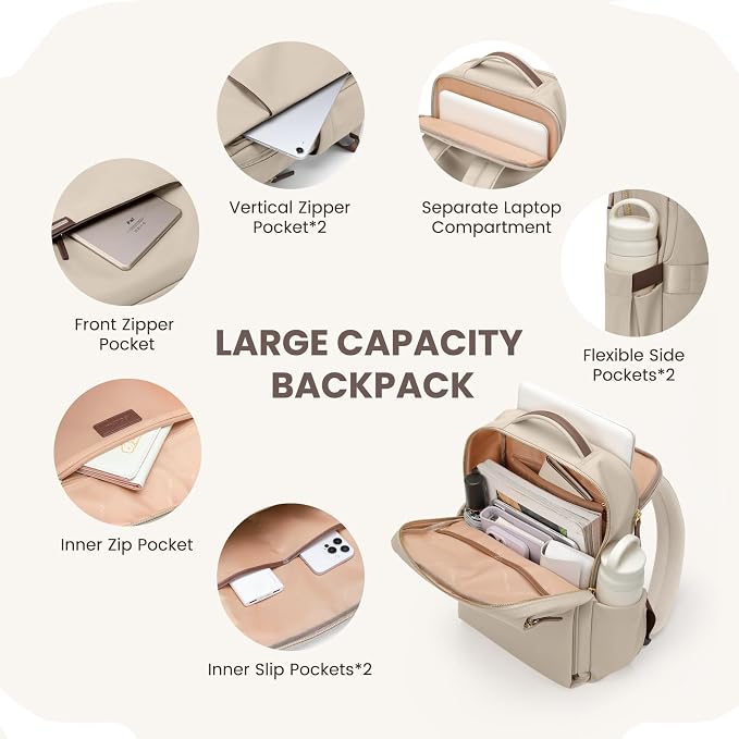 Laptop Backpack for Women, Work Business Traval Computer Backpacks - Image 4