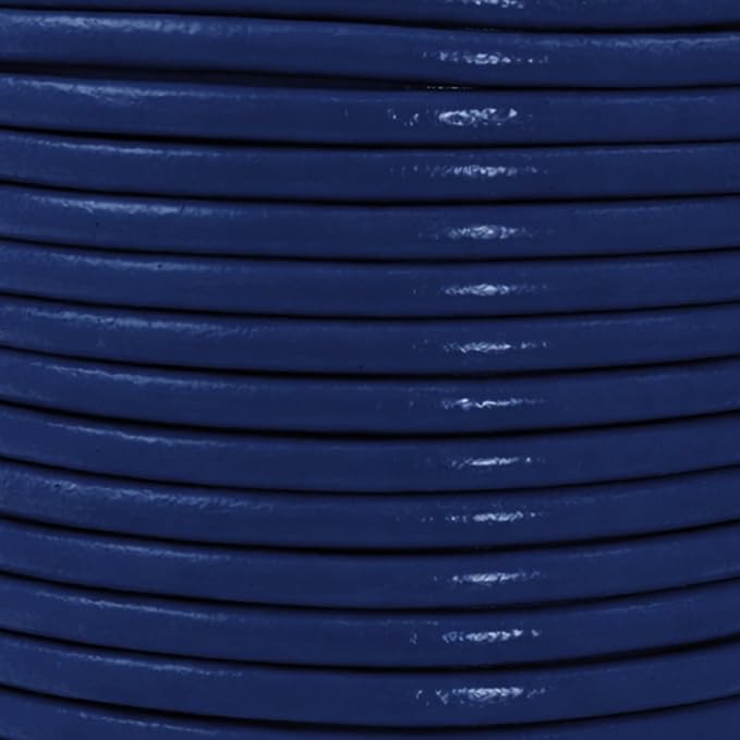 Mandala Crafts Round Genuine Navy Blue Leather Cord - Image 4