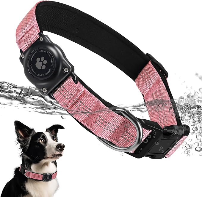 Upgraded AirTag Dog Collar, IP68 Waterproof Air Tag Dog Collar Holder, by FURRIGO