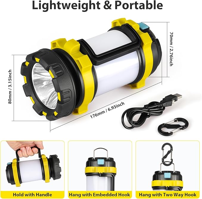BOBKID 2 Pack Camping Lantern, Outdoor LED Camping Light, Rechargeable - Image 4