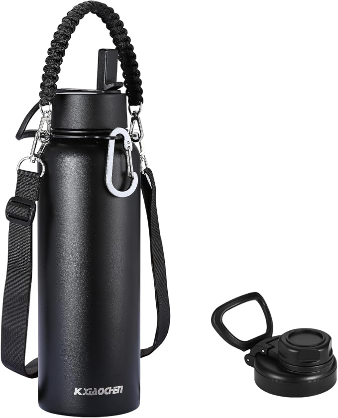 KXIAOCHEN Insulated Water Bottle, Stainless Steel Water Bottle, 2 Lids by KXIAOCHEN