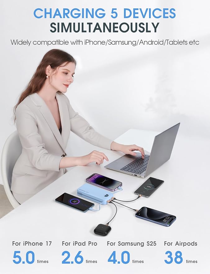 citicr Portable Charger Power Bank, 20000mAh PD20W USB C Fast Charging - Image 5